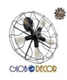 GLOBOSTAR® FAN 01163 Vintage Φωτιστικό Τοίχου - Απλίκα με Ντουί 5 x E27 AC 220-240V IP20 - Μαύρο - Μ22 x Π46 x Υ46cm
